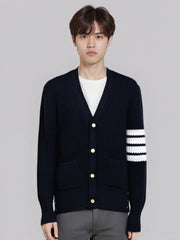 Thom Browne M42 Striped Cashmere Blend Cardigan Sweater