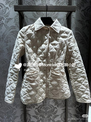 Women's Moncler Uzes Slim Diamond Quilted Cotton Coat