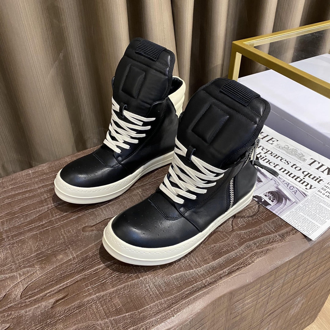 Rick Owens Inverted Triangle Leather Sandals for Couples, Size 35-47