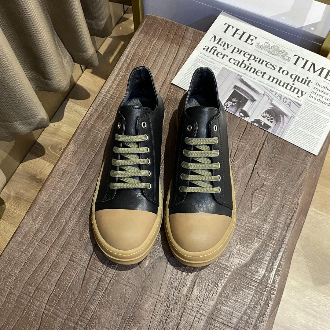 Rick Owens Cowhide Leather Jacket with Sheepskin Lining