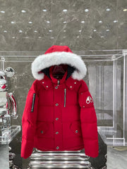 ** Moose Knuckles Men's Short Down Jacket - Premium Goose Down Insulation

**
