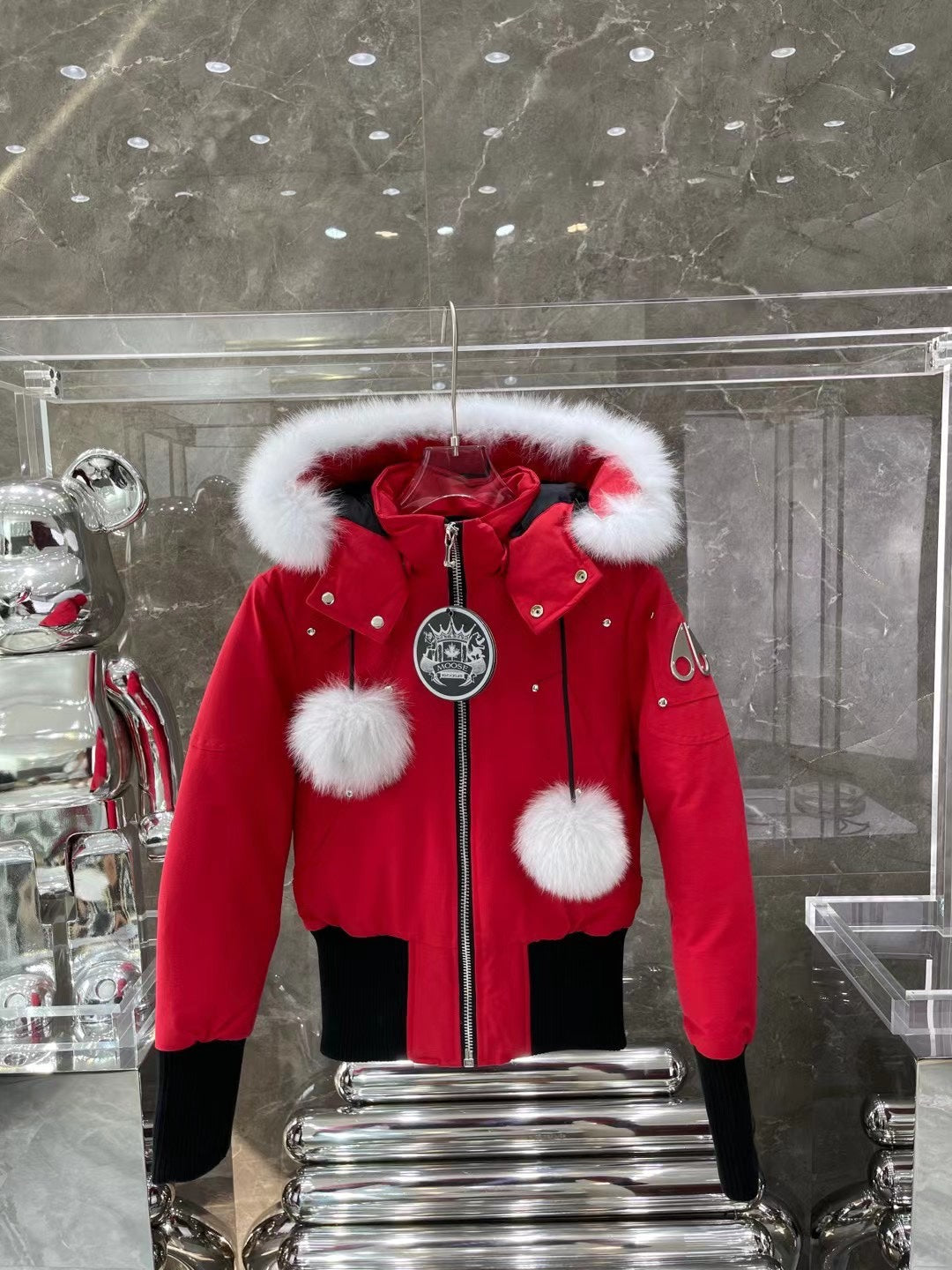 MOOSEKNUCKLES Stag Lake Women's Down Jacket - Waterproof & Luxurious Fox Fur