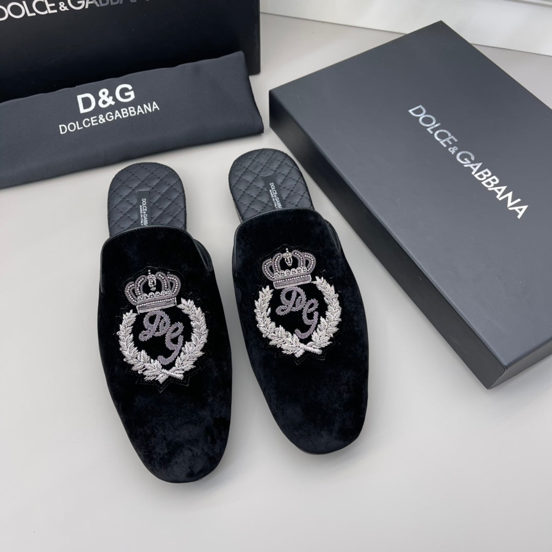 Dolce & Gabbana Hand-Embroidered Indian Silk One-Piece Footwear