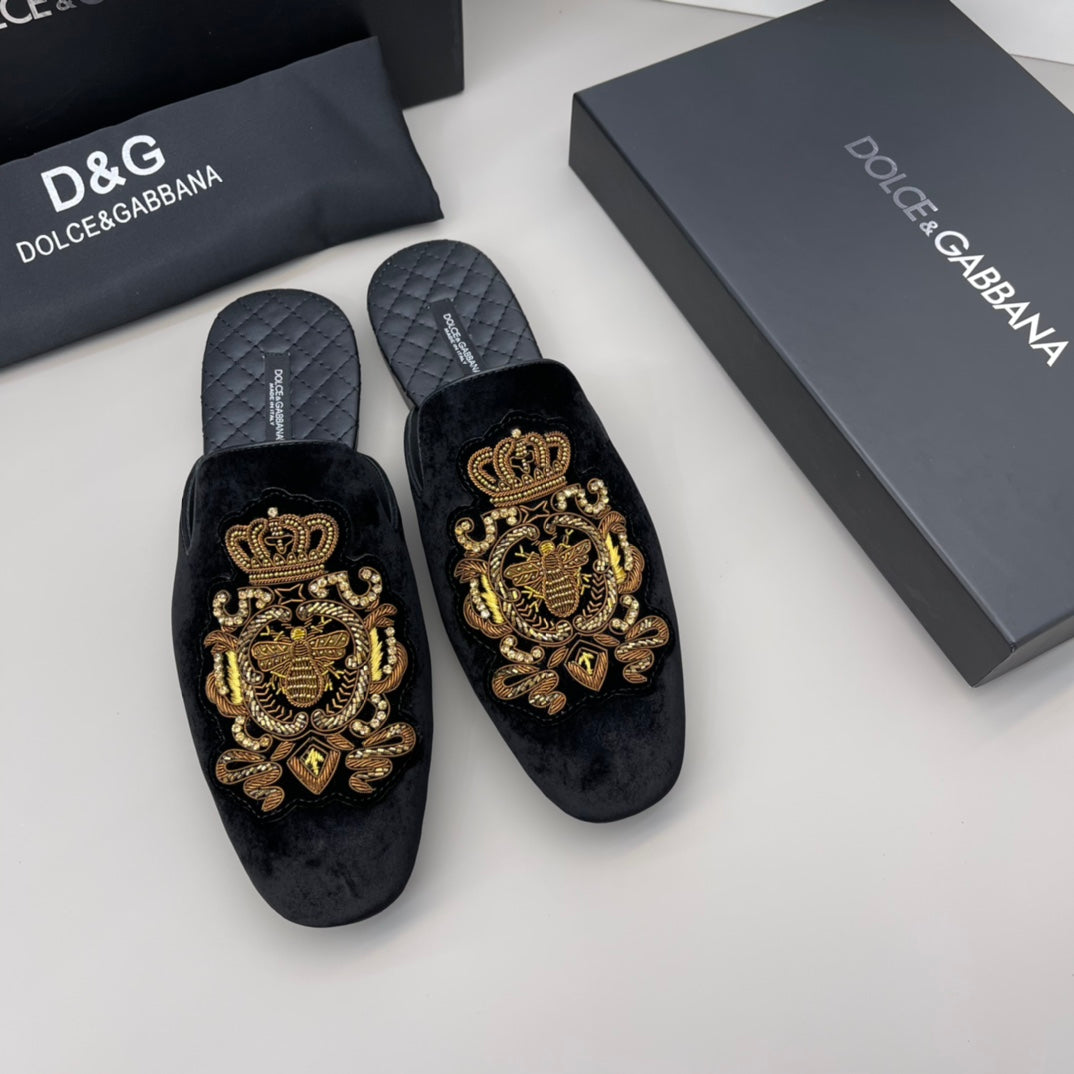 Dolce & Gabbana Hand-Embroidered Indian Silk Dress with Velvet Details