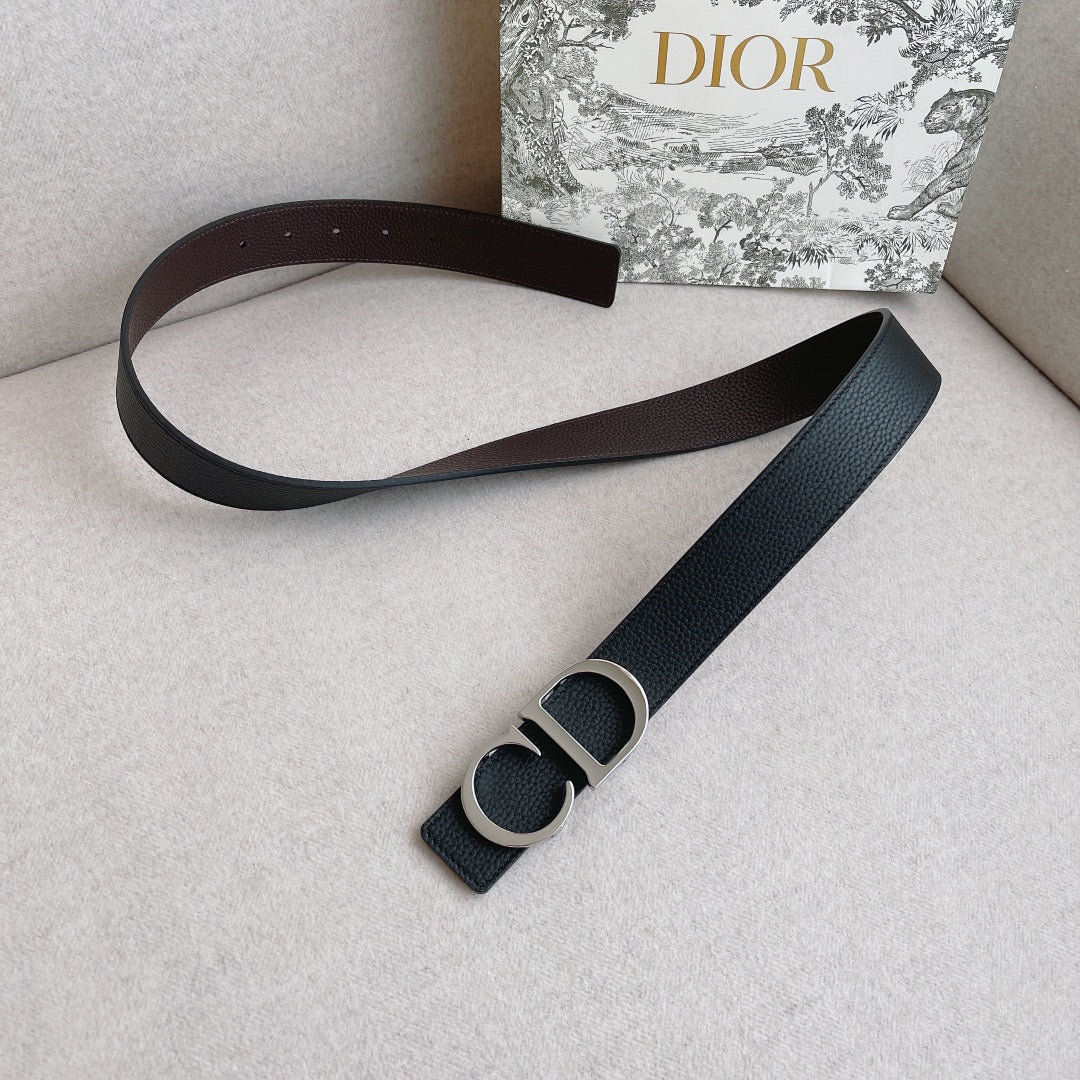 Dior Menâ€™s Casual Belt with CD Logo - 35mm