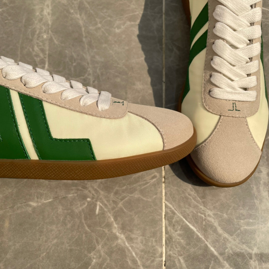 LANVIN White Sneakers with Green Accents