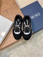 DÂ®ï¸ x ðŸ†• Men's Retro Jogging Fashion Sneakers - Black Cow Leather & Mesh