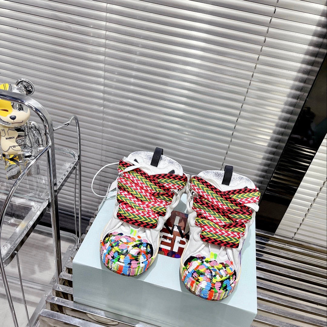 LANVIN Graffiti Couple's Bread Shoes - 90s Inspired Sneakers