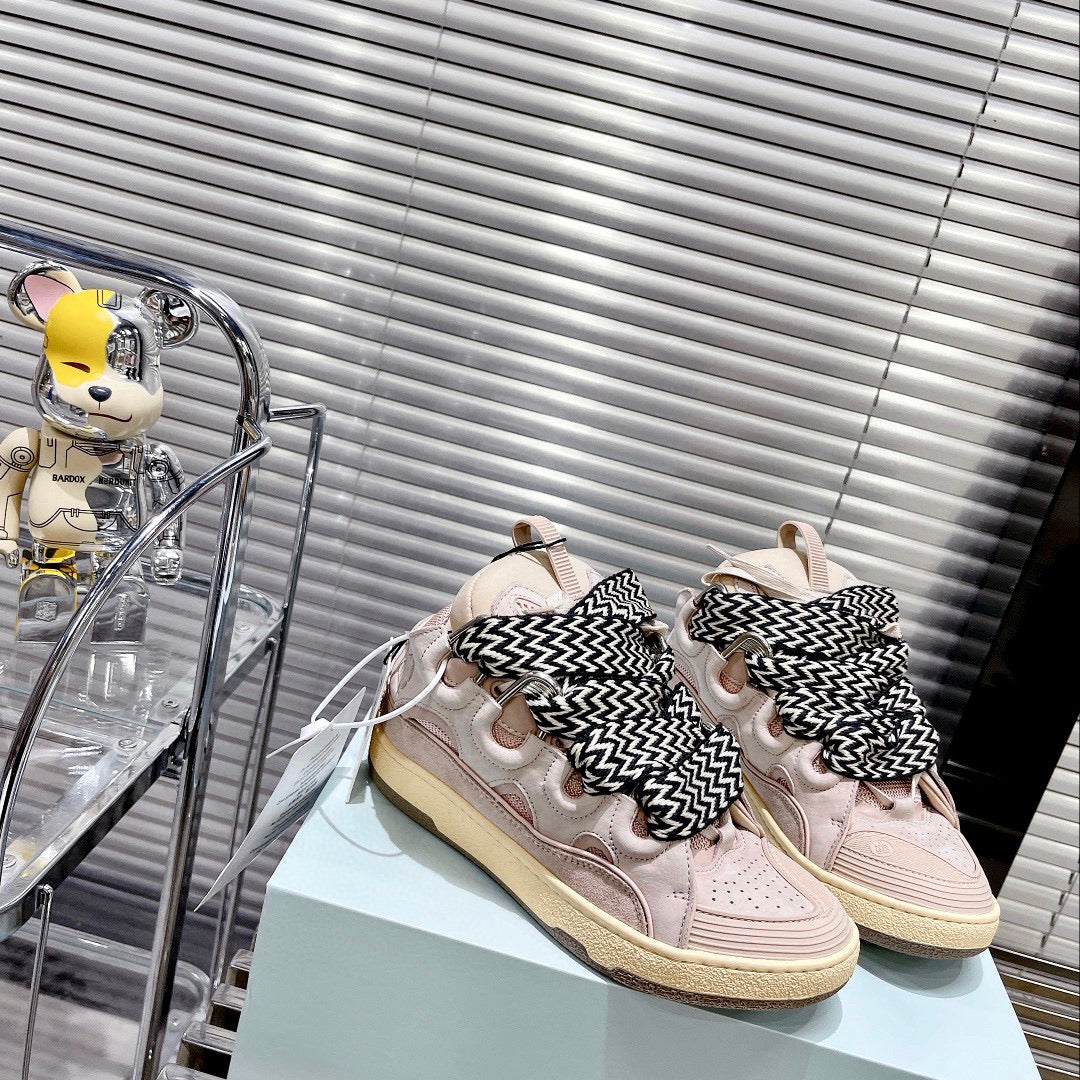 LANVIN 1990s-Inspired Couple's Bread Sneakers - Premium Patchwork Design