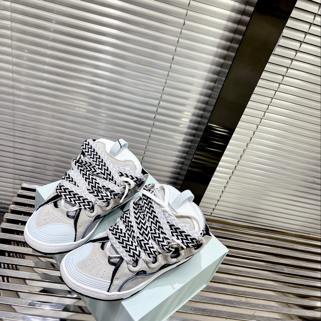 LANVIN 1990s-Inspired Couple's Bread Shoes - Premium Patchwork Sneakers