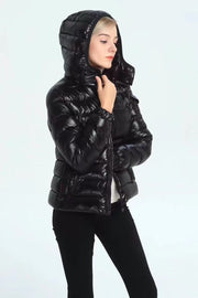 Women's Moncler-Style Short Waist Down Jacket - Classic Black