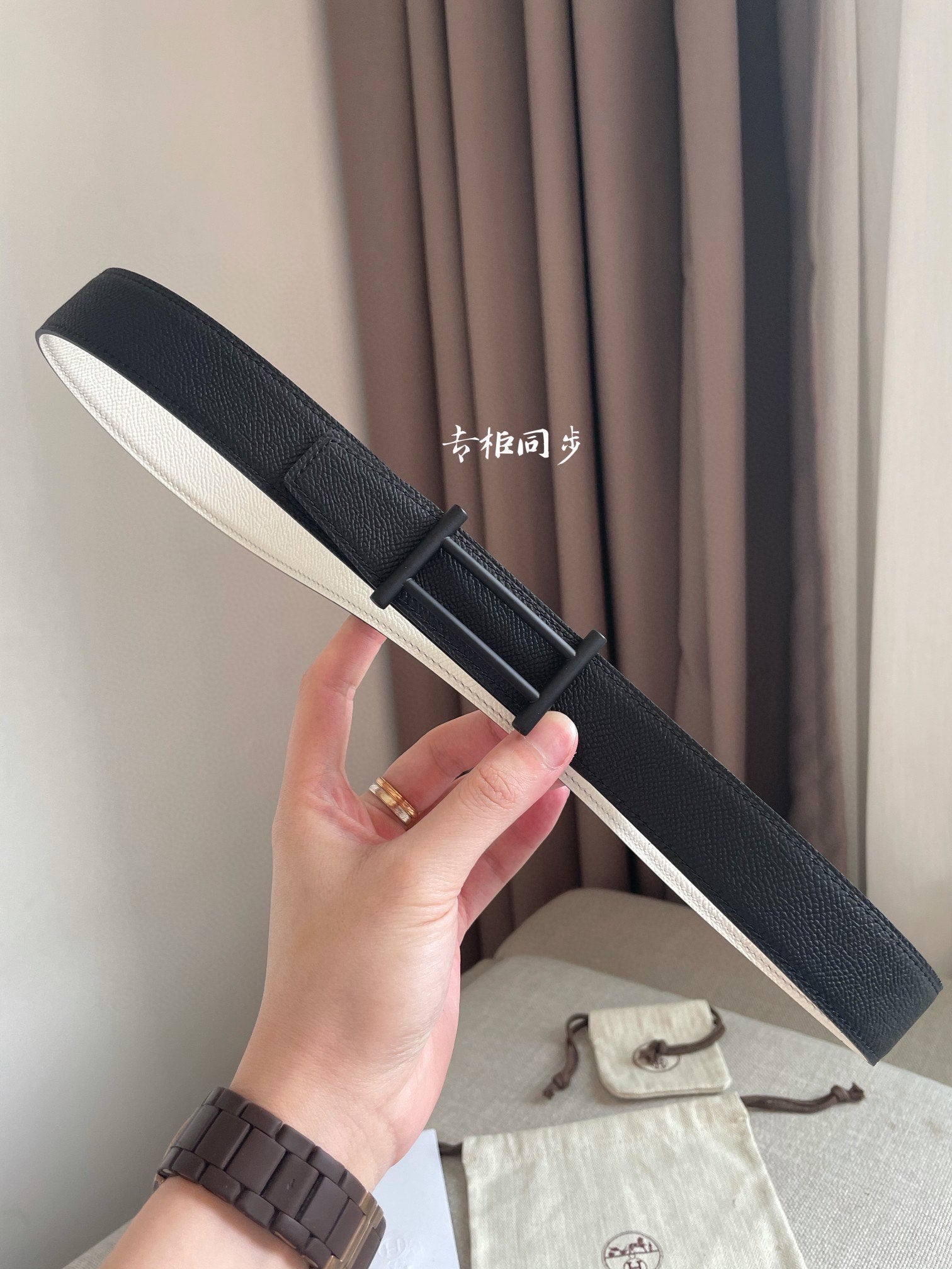 Hermes 32MM Double-Sided Epsom Calfskin Belt with Stainless Steel Hardware