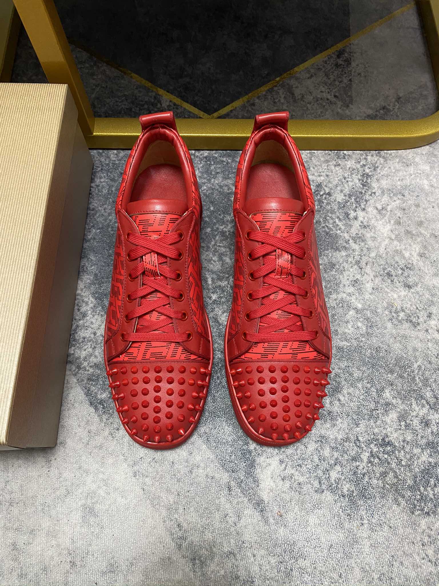 Custom Christian Louboutin Red Sole Sneakers for Couples