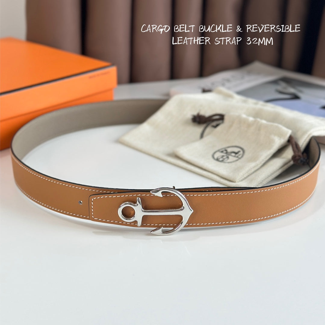 Reversible Leather Cargo Belt Buckle