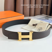 Constance Reversible Leather Belt with Buckle