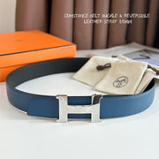 Constance Reversible Leather Strap with Elegant Belt Buckle