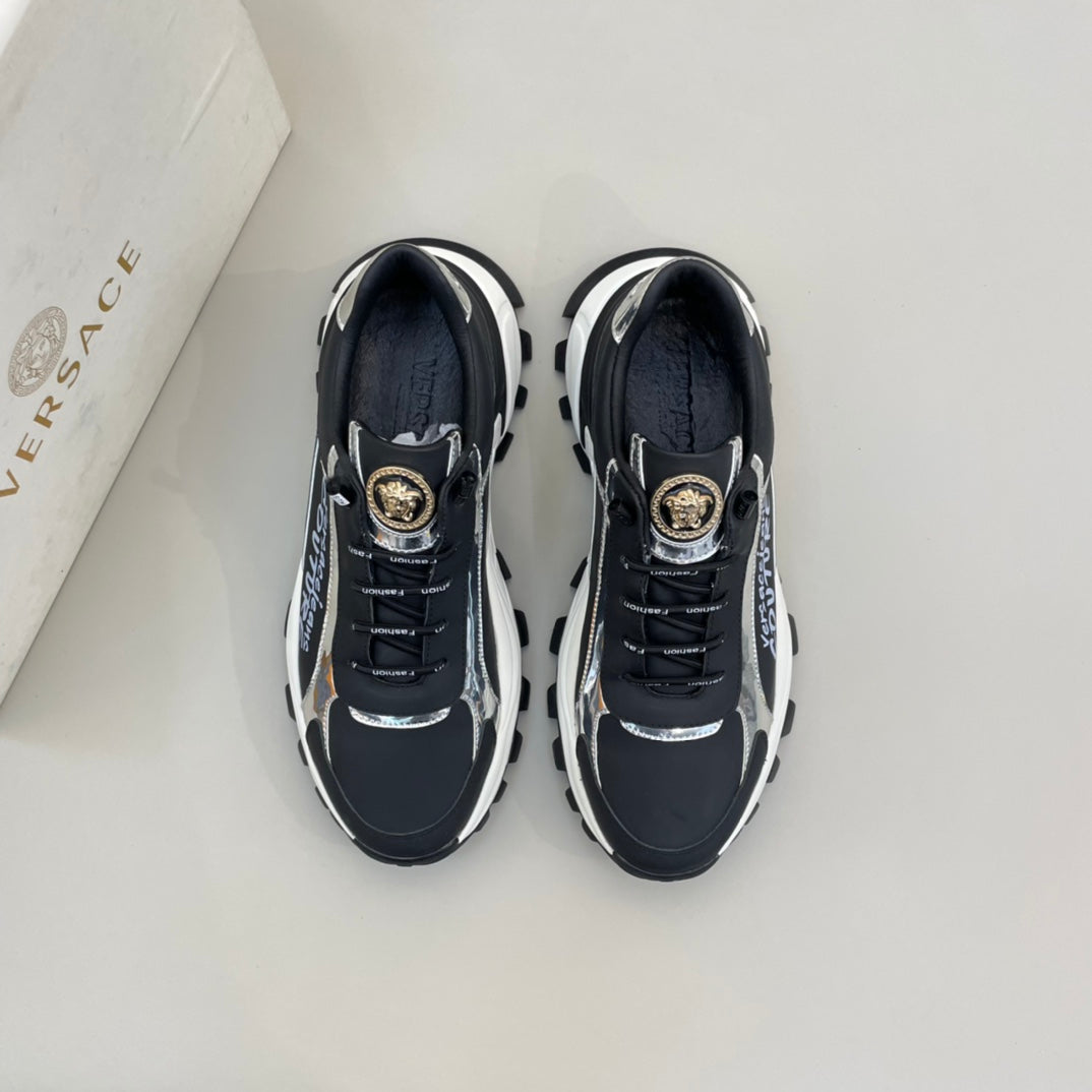 Versac Fansi Low-Top Sneakers â€“ Premium Cowhide & Sheepskin