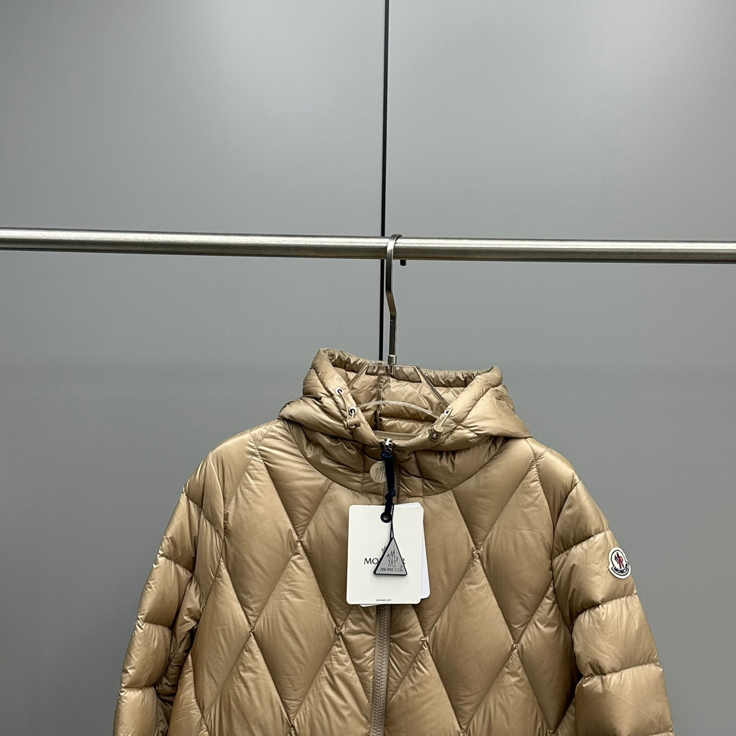Moncler Womenâ€™s Serilong Diamond Pattern Down Jacket