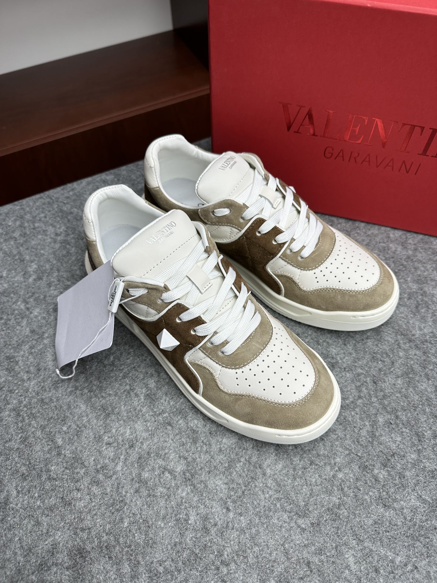 Valentino Garavani One Stud Low-Top Suede Sneakers