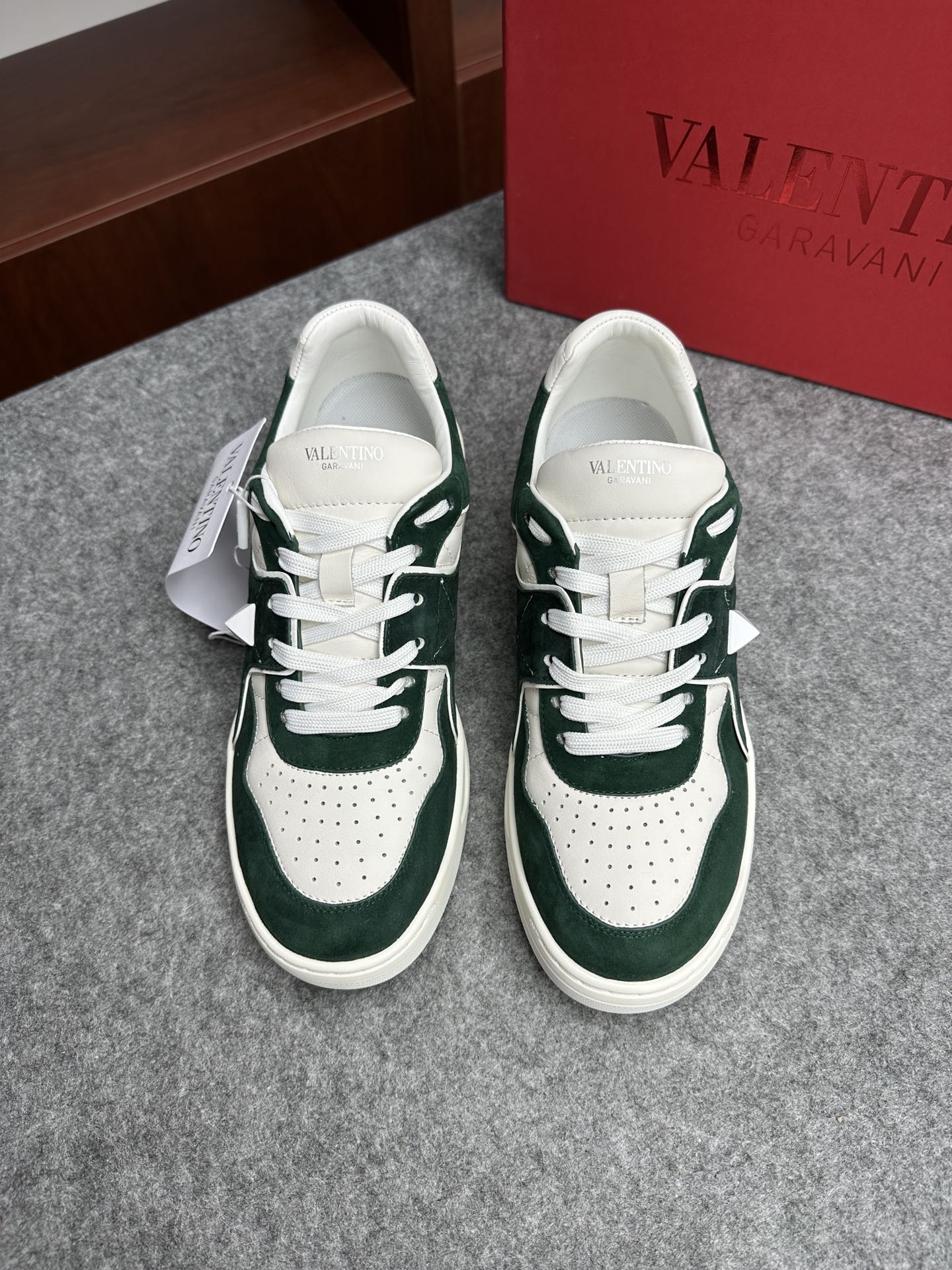 Valentino Garavani ONE STUD Suede Calfskin Low-Top Sneakers