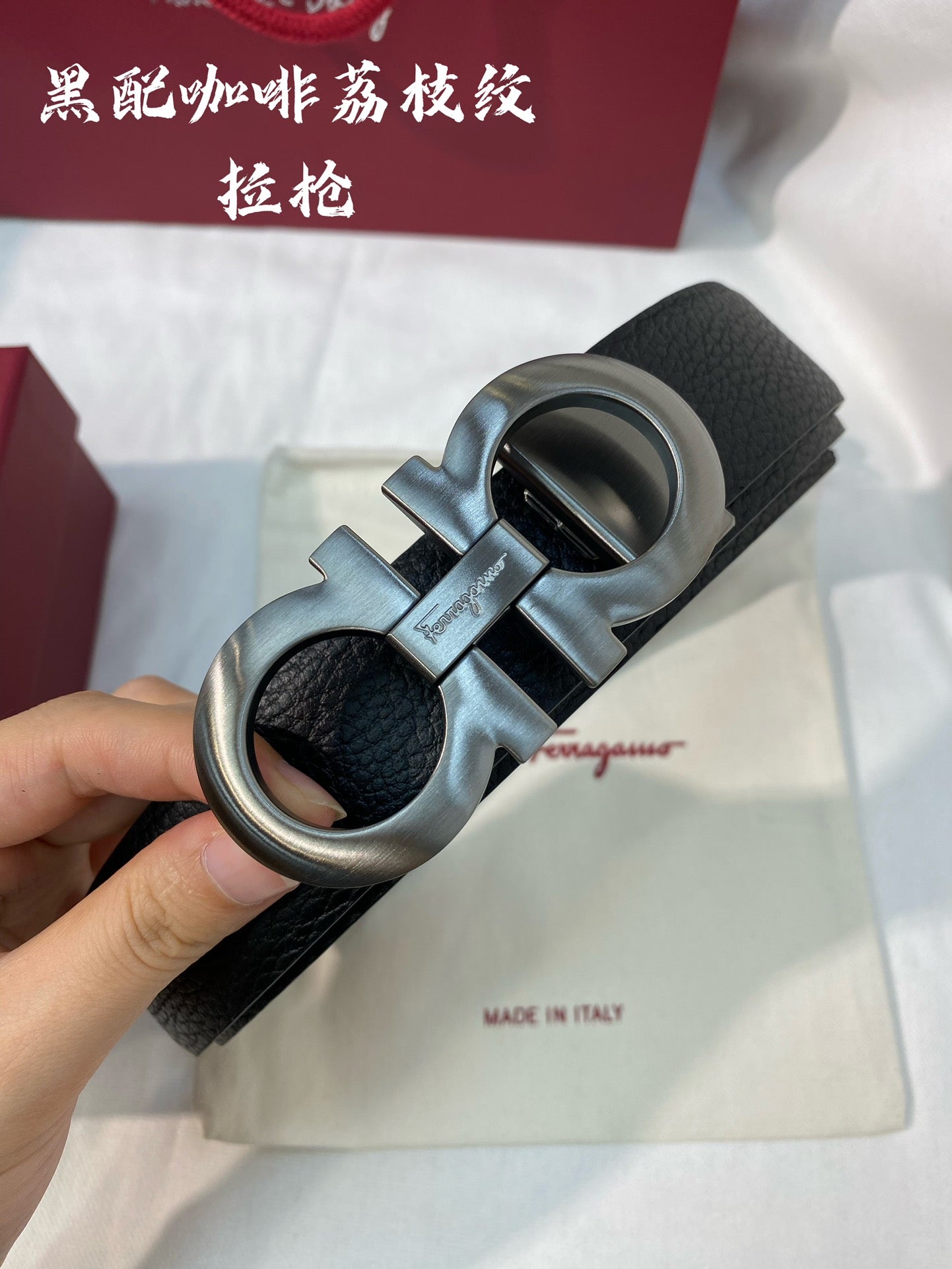 Customizable High-End Men's Double-Sided Cowhide Belt