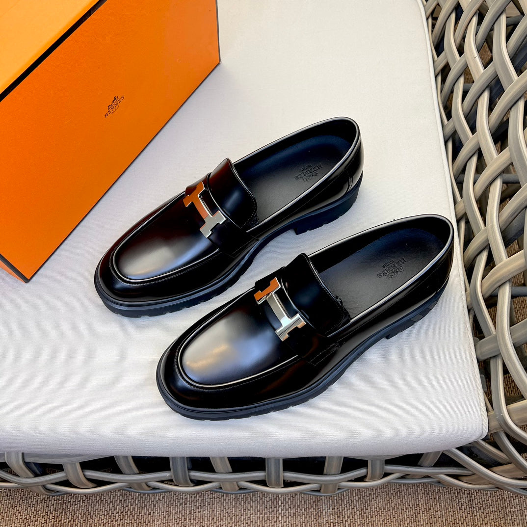 Herme* Classic Business Casual Leather Shoes - Luxury Comfort & Style