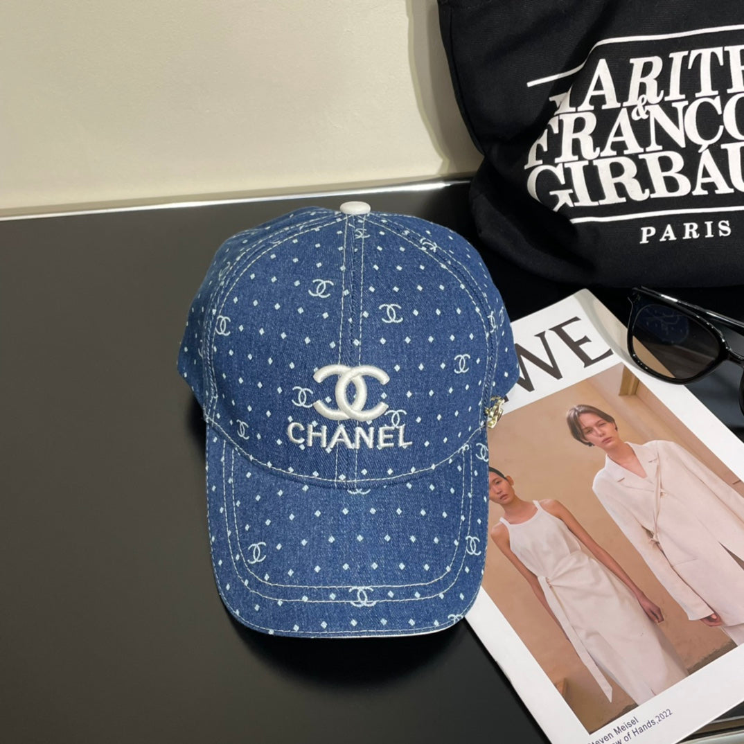Trendy Washed Denim Baseball Cap by Chanel