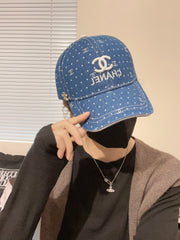 Trendy Washed Denim Baseball Cap by Chanel