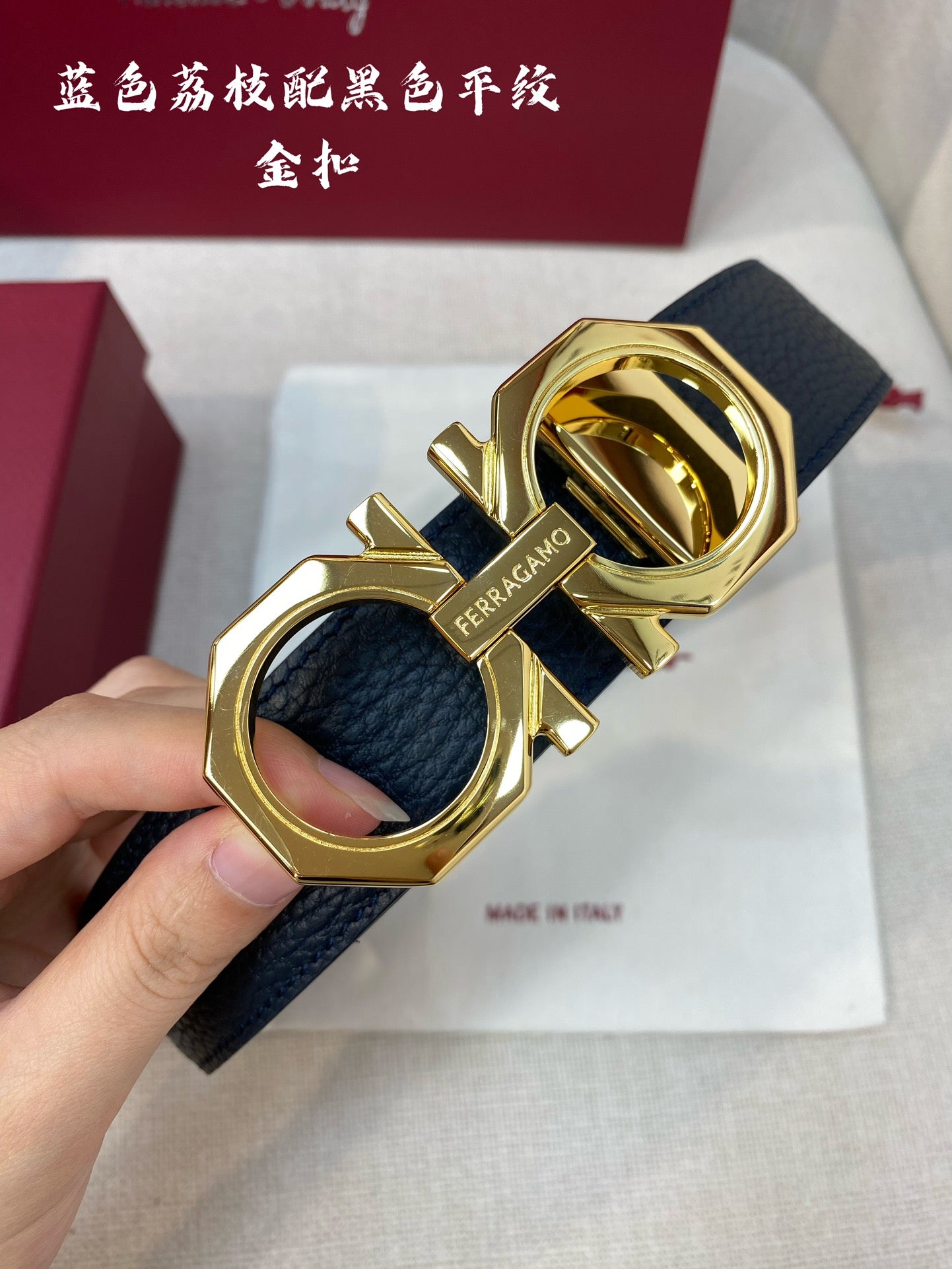 High-End Customizable Men's Double-Sided Cowhide Belt