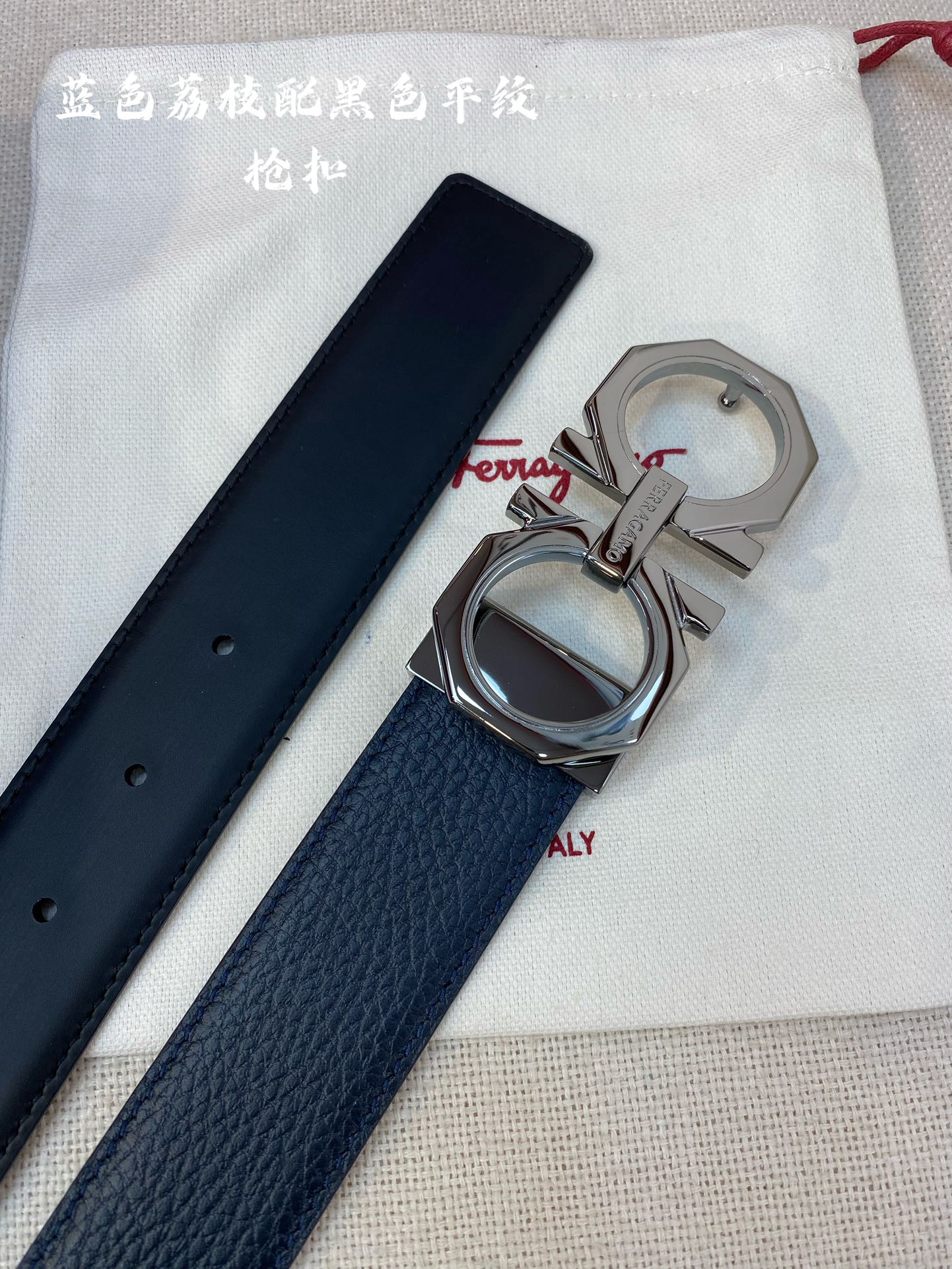 High-End Customizable Double-Sided Cowhide Men's Belt