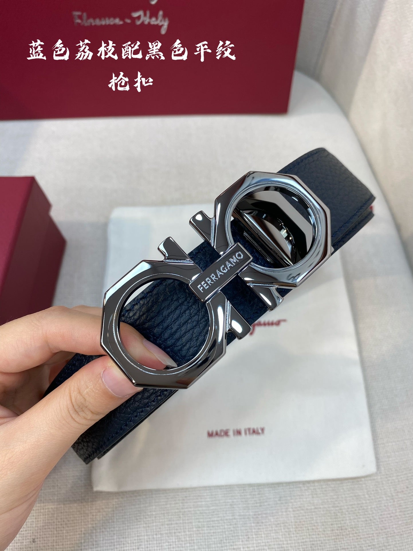 High-End Customizable Double-Sided Cowhide Men's Belt