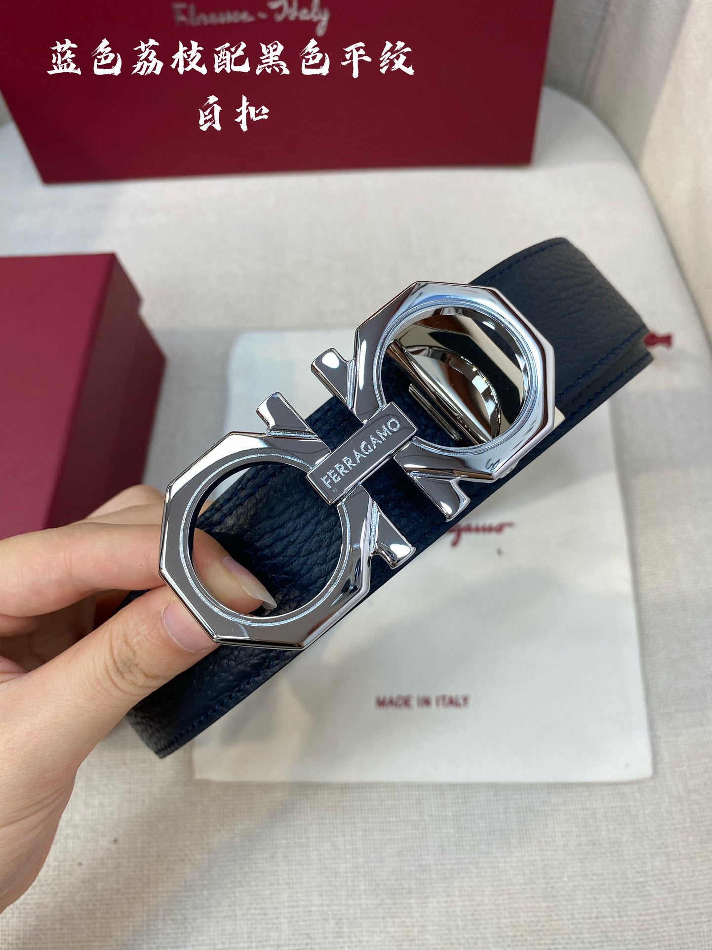 Custom Double-Sided Cowhide Menâ€™s Belt - High-End Fashion Accessory