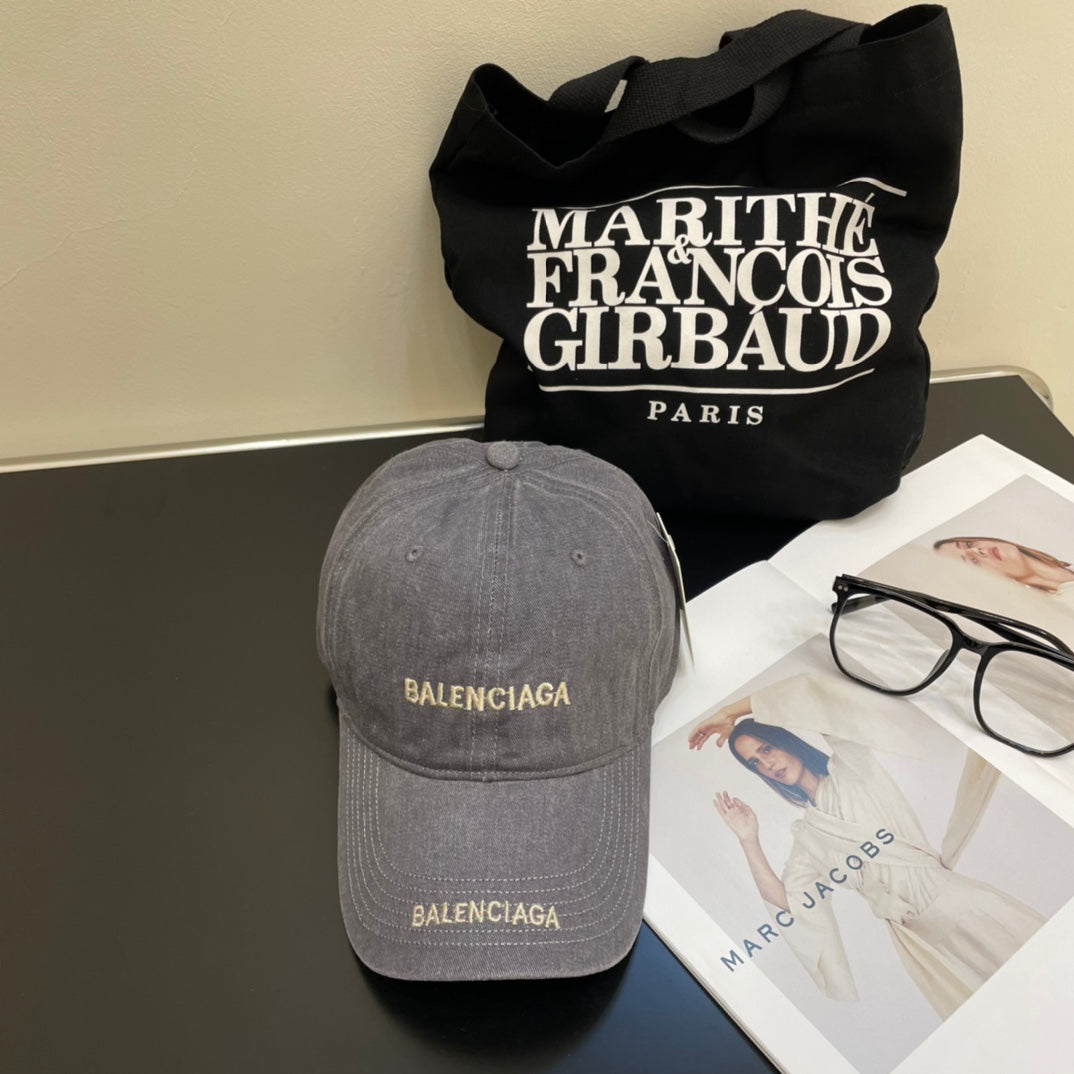 Balenciaga 2024 Washed Embroidered Baseball Cap