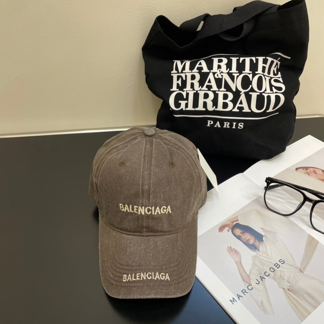 Balenciaga 2024 Spring Collection Washed Embroidered Baseball Cap