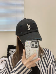 YSL Saint Laurent Rhinestone Baseball Cap â€“ Unisex 2024 Edition