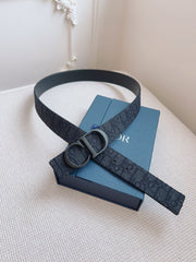 Dior Black Oblique Leather Belt - Premium Quality