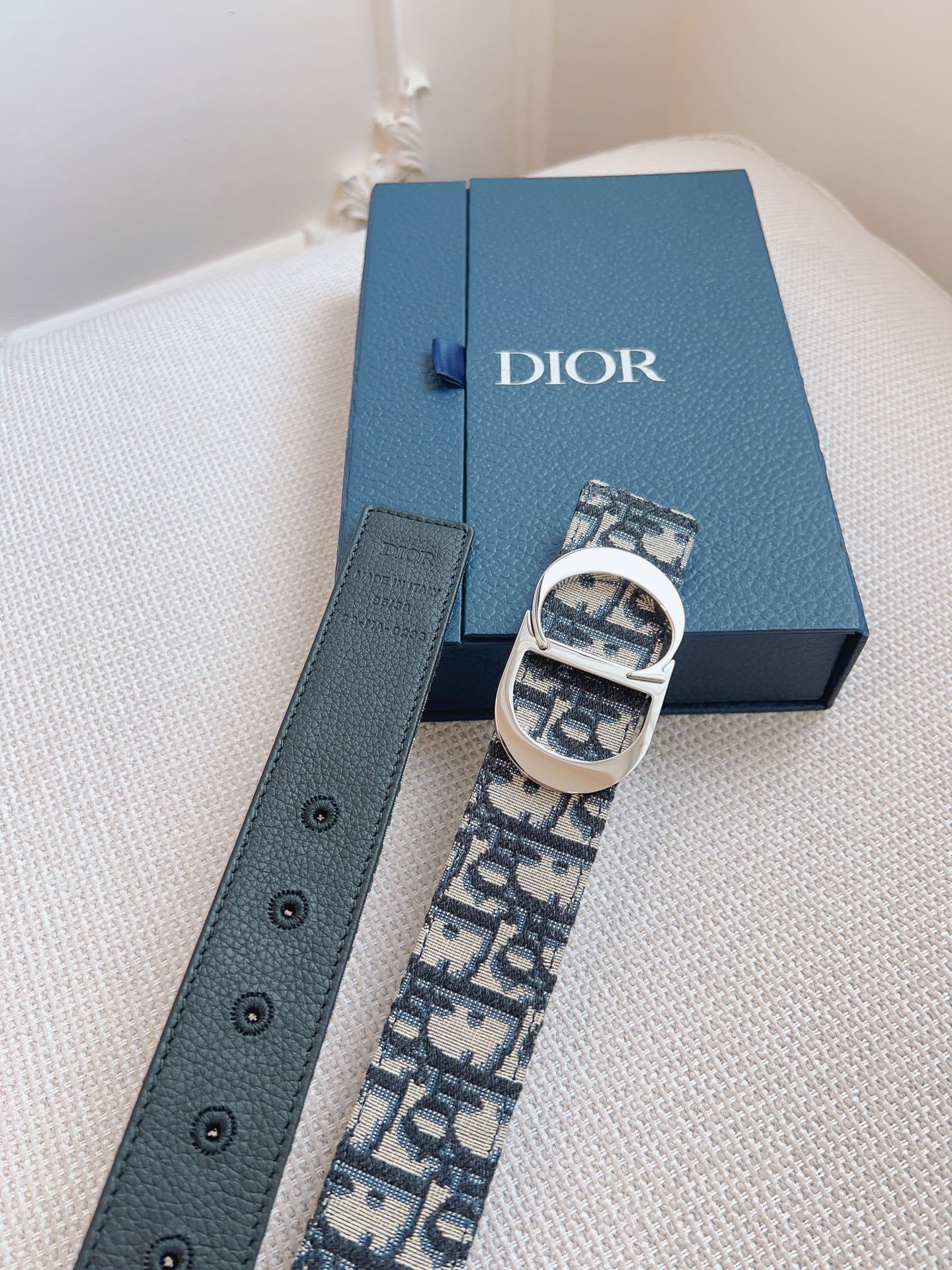 Dior Black Oblique Leather Belt - Premium French Design