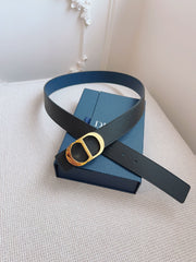Dior Black Leather and Oblique Cloth Belt - Premium Quality