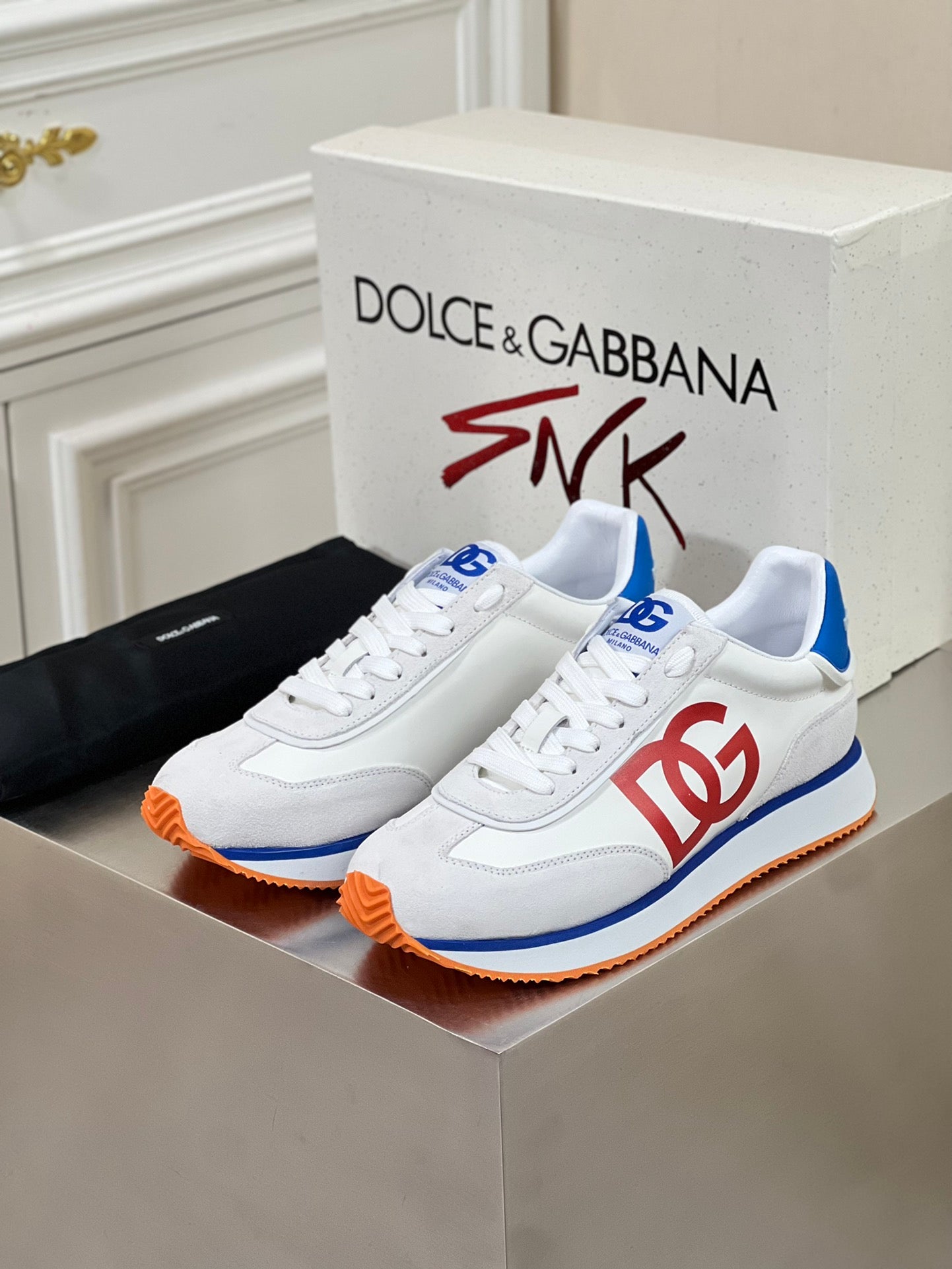 Dolce & Gabbana Men's Lace-Up Leather Casual Sneakers - Spring 2024