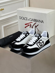 Dolce & Gabbana Men's Lace-Up Leather Casual Sneakers - 2024 Spring Collection