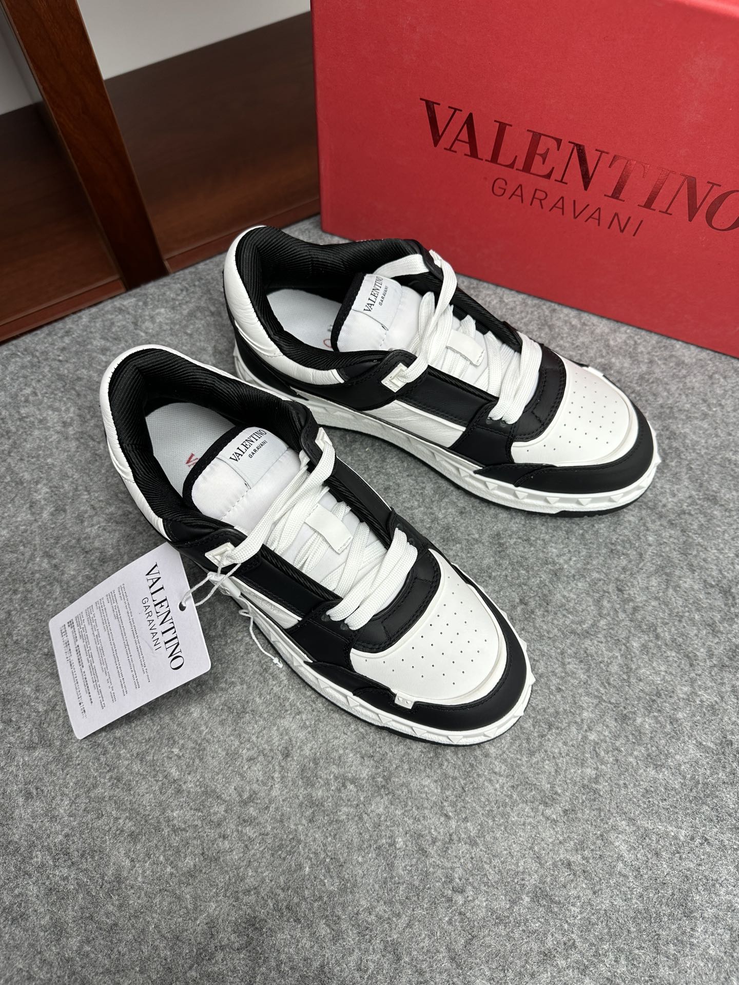 Valentino Low-Top Calfskin Sneakers with Hyper-Stud Detail