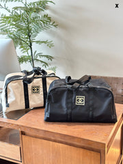 Chanel Second Hand Canvas Travel Bag - Lightweight 50cm with Rubber Logo