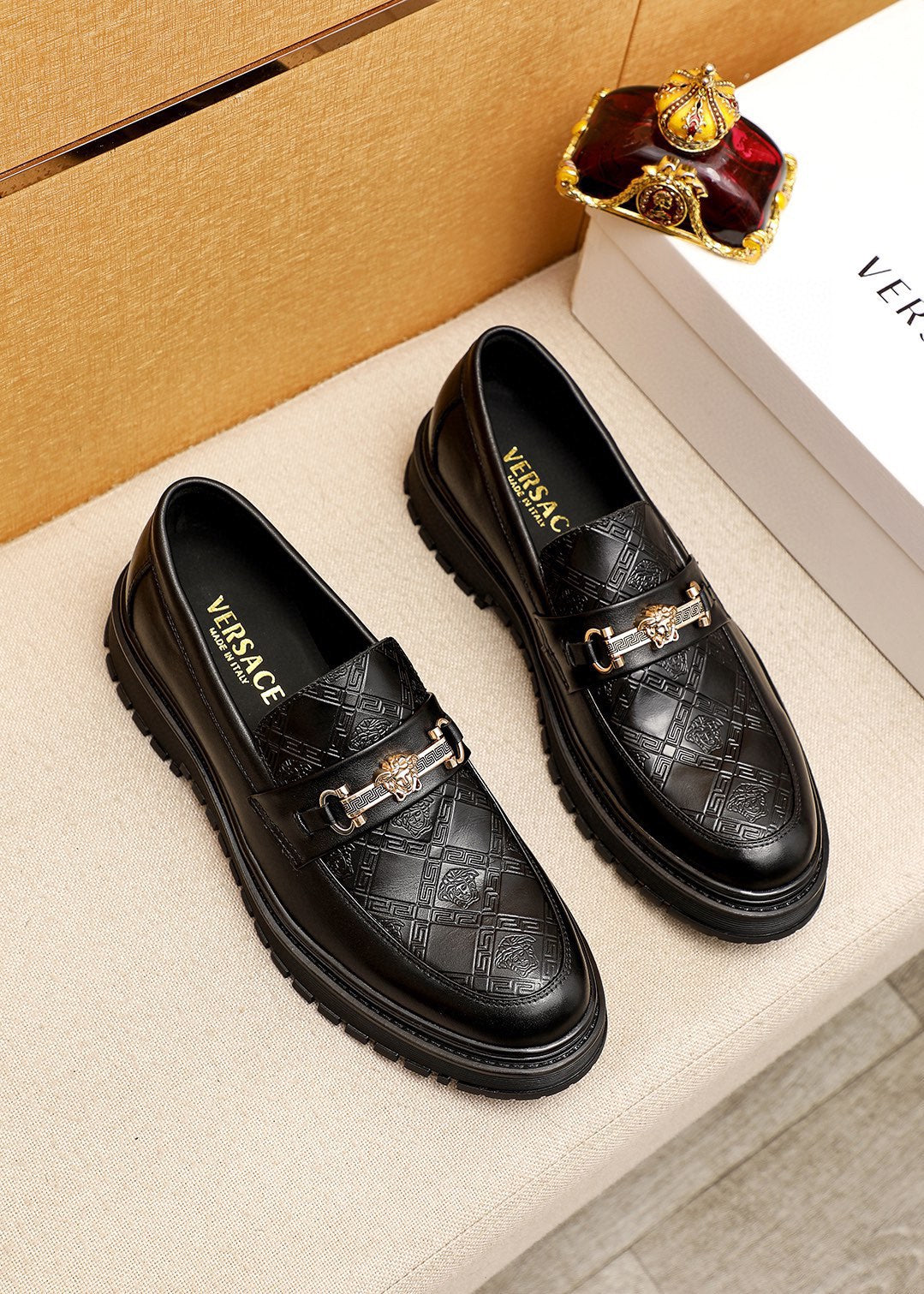 Versace Casual Leather Shoes for Men â€“ Luxurious Comfort and Style