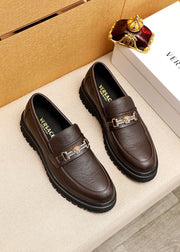 Versace Casual Leather Shoes for Men - Premium Pebbled Calfskin