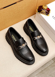 Versace Casual Pebbled Leather Shoes for Men