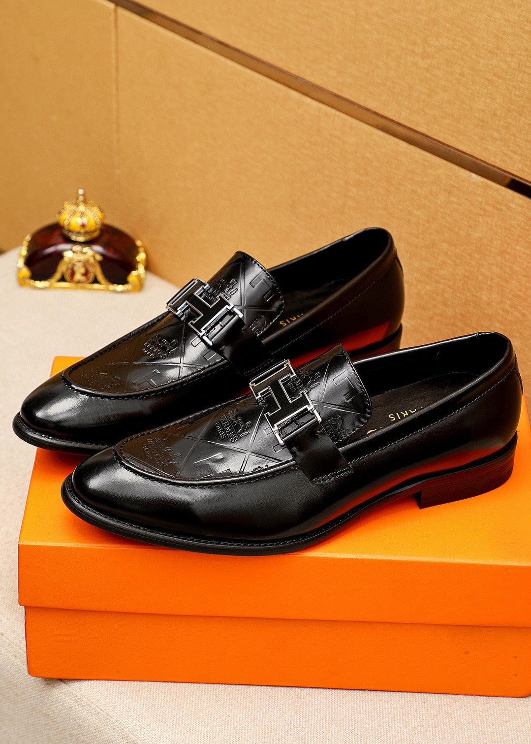 Hermes Casual Leather Shoes for Men - Premium Calfskin Comfort