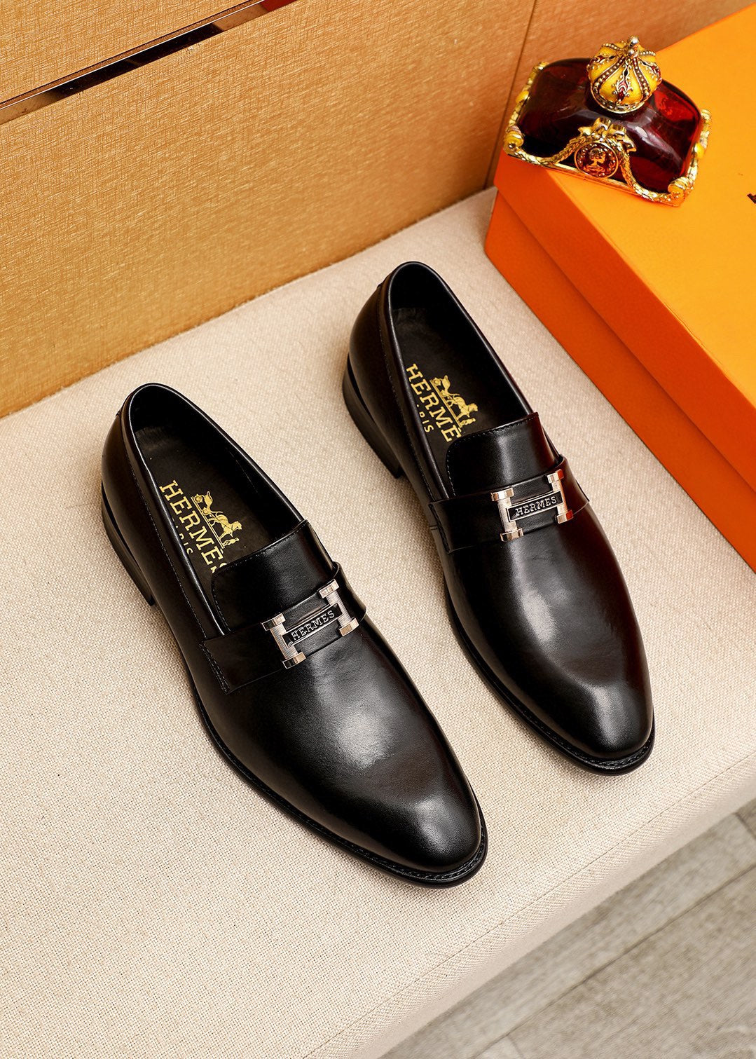HERMES Casual Leather Shoes - Premium Calfskin Footwear