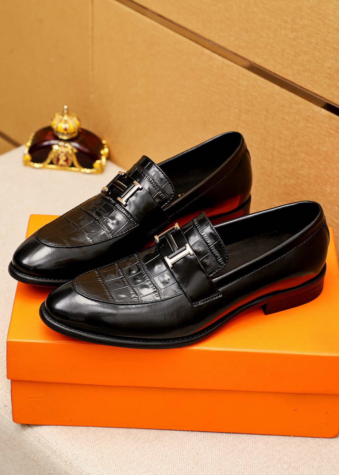 HERMES Casual Leather Shoes for Men - Premium Calfskin