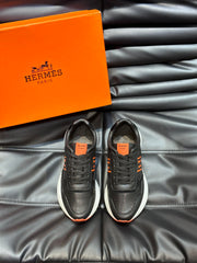 HERMES Hugo Thick-Soled Men's Sneakers - Premium Leather & Breathable Mesh