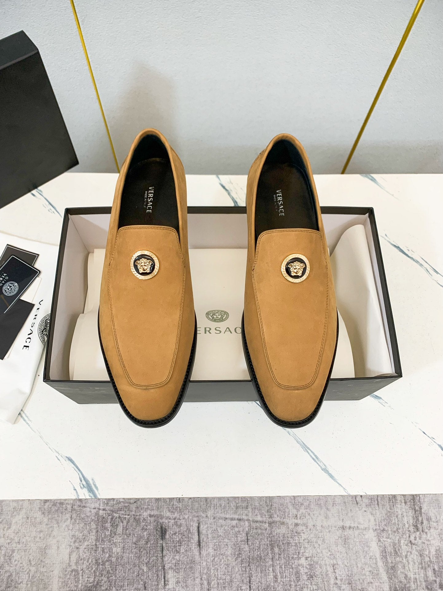 Versace Men's Premium Leather Business Shoes - Custom Sizes Available